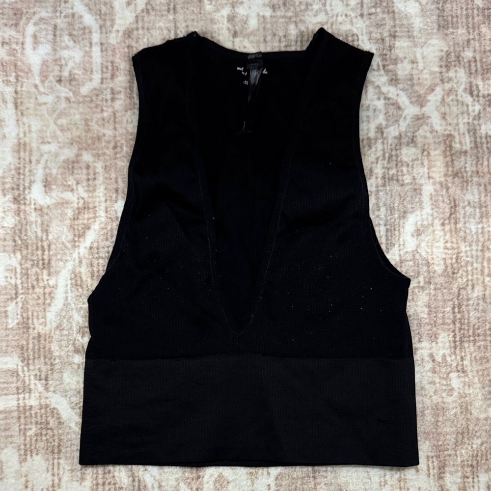 Urban Outfitters Deep V Black Tank Top